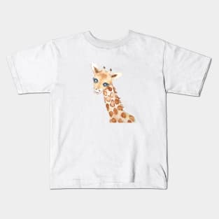 cute baby giraffe watercolor Kids T-Shirt